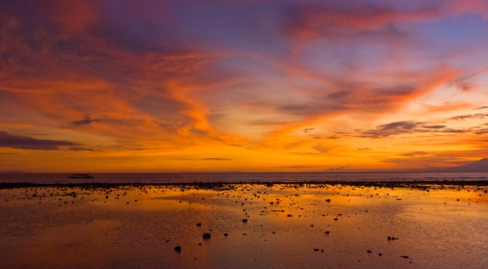 Beach coast evening photo