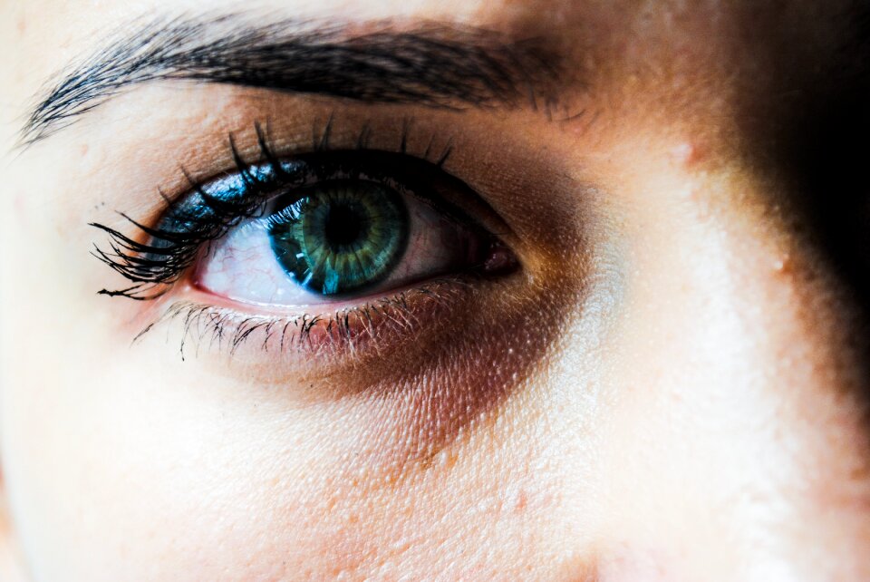 Closeup girl big eyes