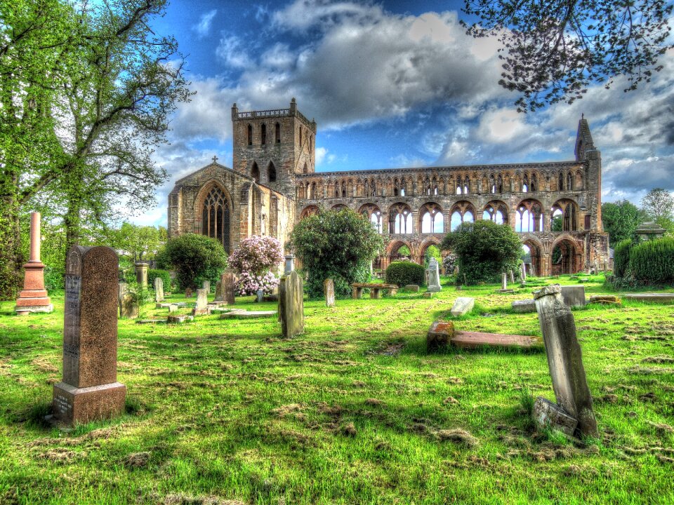 Cemetery landscape ruins