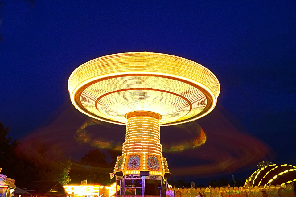 Folk festival carousel hustle and bustle