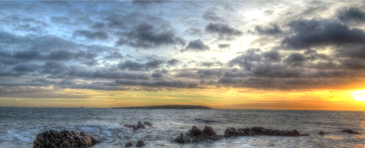 Ireland sunrise sea