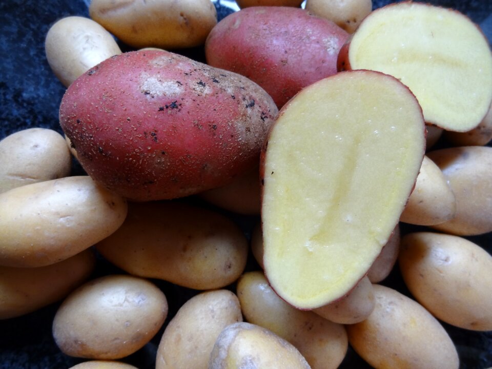 Vegetables raw potatoes red-skinned potatoes