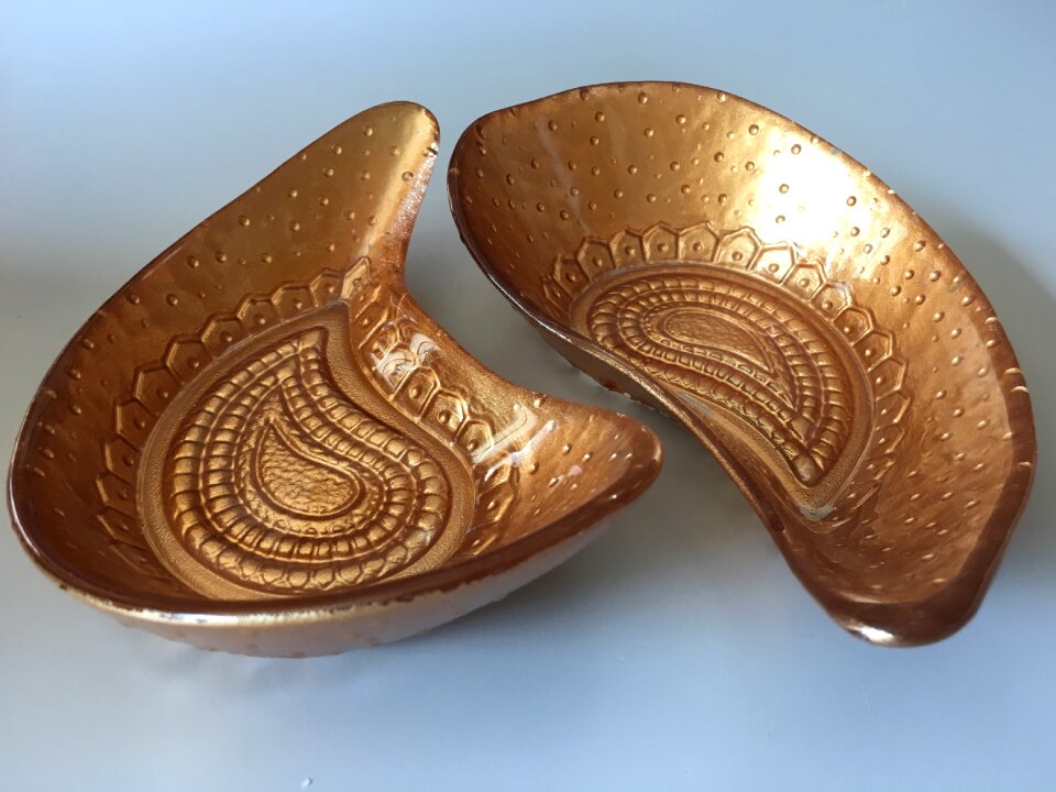 Glassware gold brass