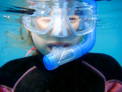 Mask underwater girl photo