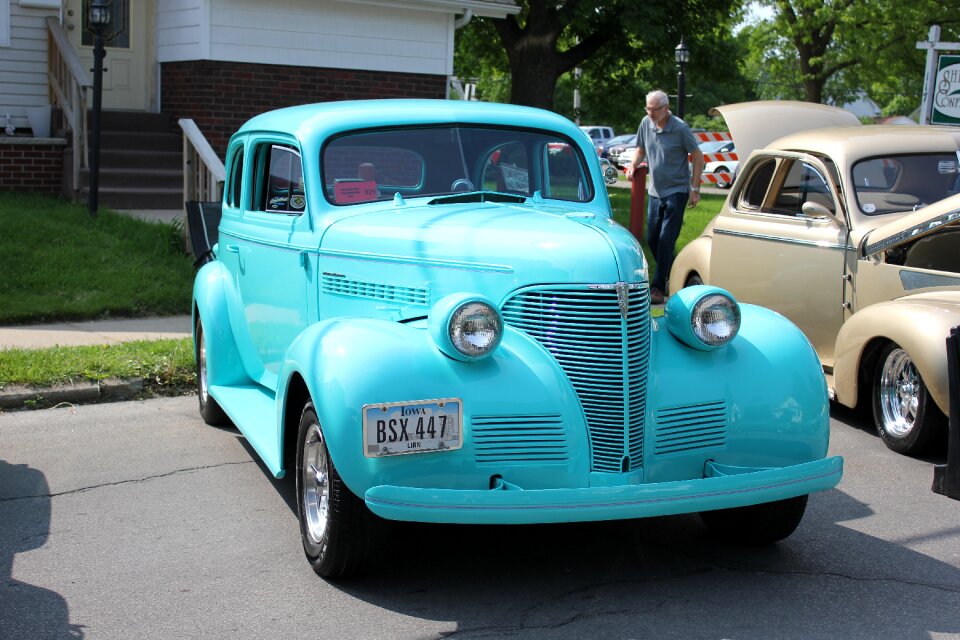 Car blue automobile