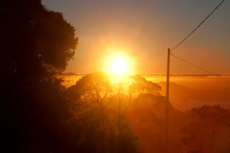 Landscape dawn rays of sunshine photo