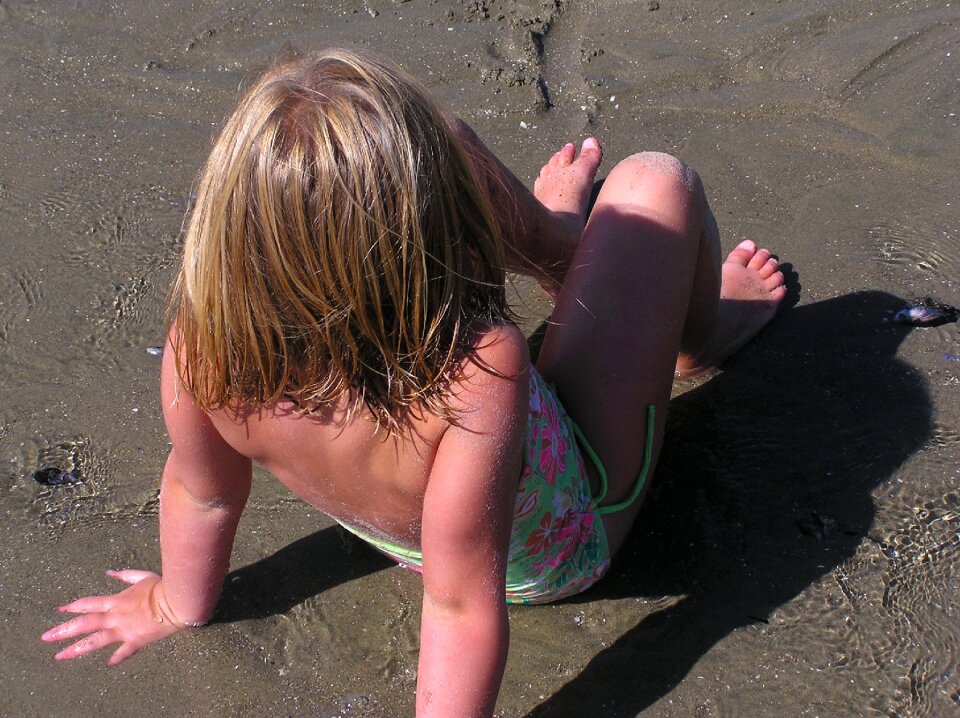 Granddaughter summer sea