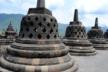 Buddhism temple gray bus photo