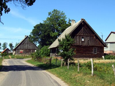 Wooden house old cottage poland photo