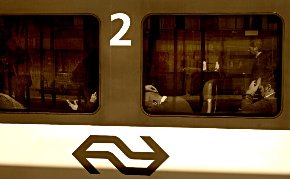 Window train window people