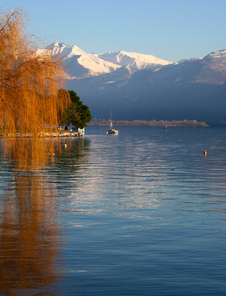 Lake mountains winter