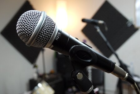 Recording studio microphone singer photo