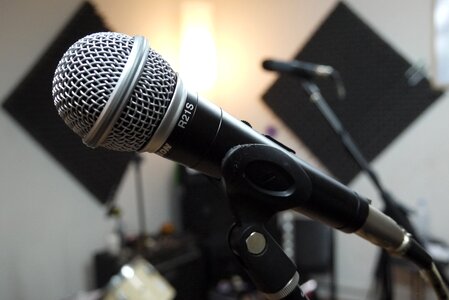 Recording studio microphone singer