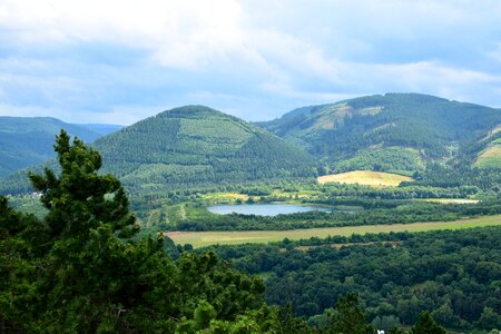 Mountains valleys clouds photo