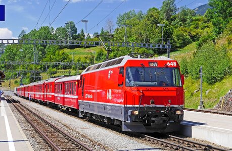 Railway station hub high mountains photo