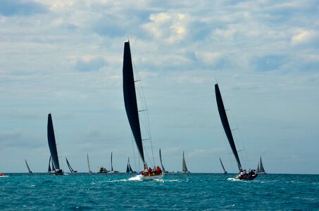 Competition sail boat ocean photo