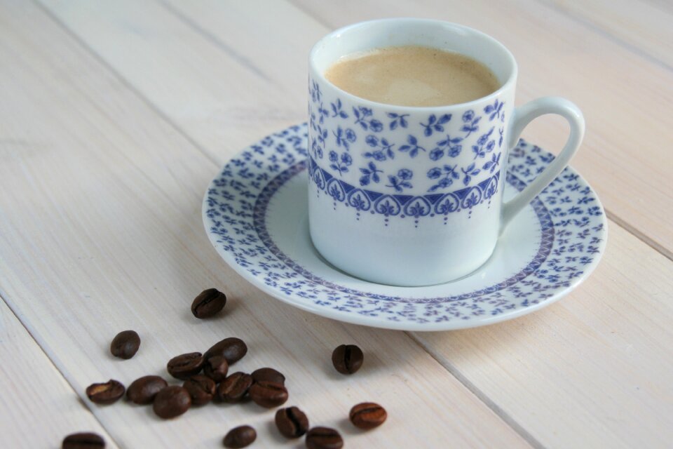 Coffee beans a cup of coffee time for coffee
