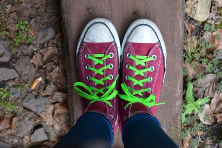 Converse shoelace shoes photo
