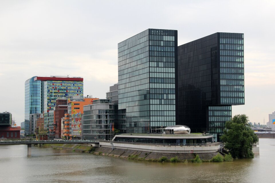 Building media harbour rhine photo