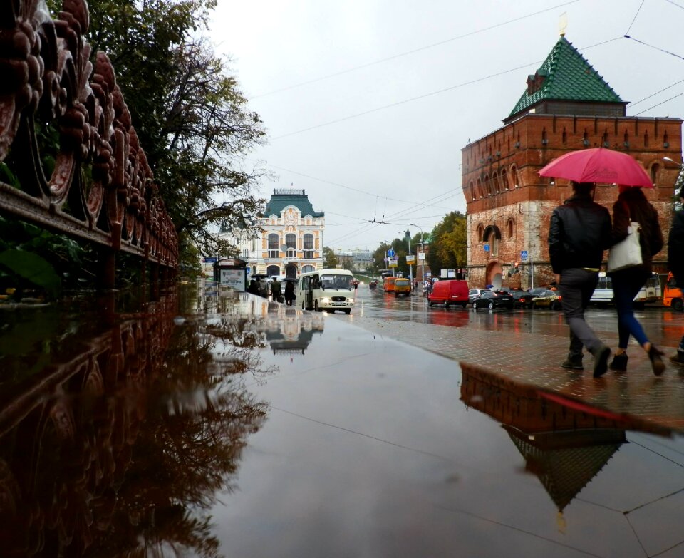Street rain people