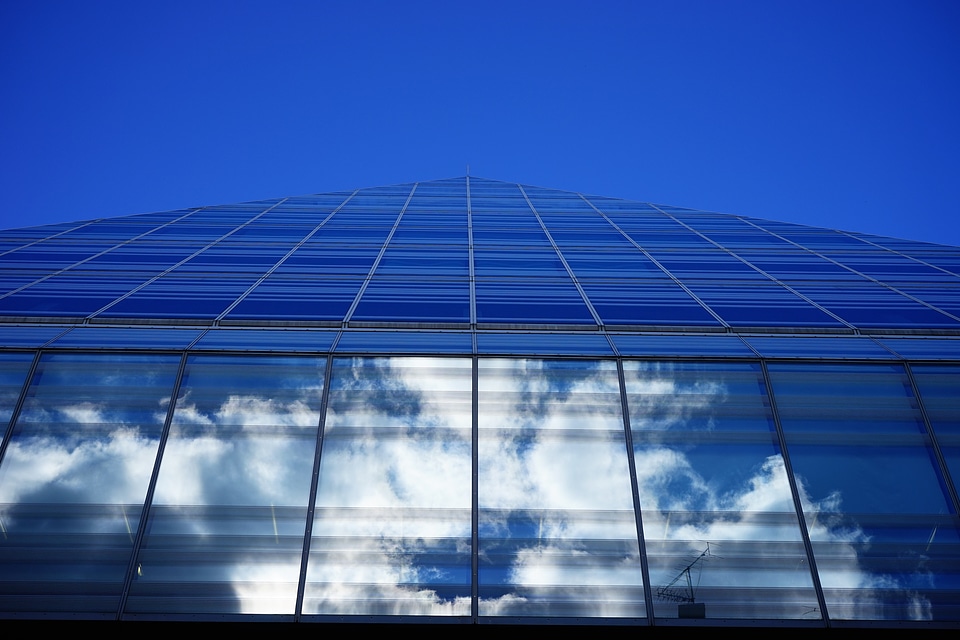 Building glass pyramid ulm