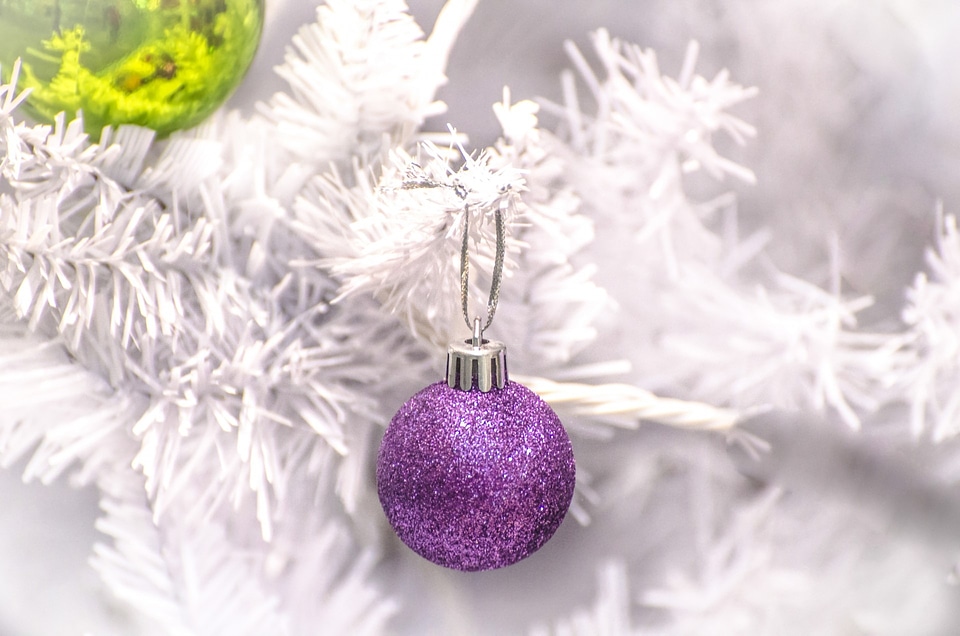 Christmas bauble christmas card white