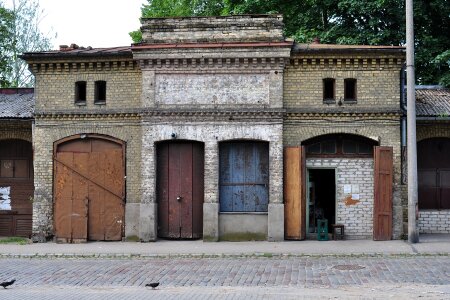 Old building closed doors abandoned