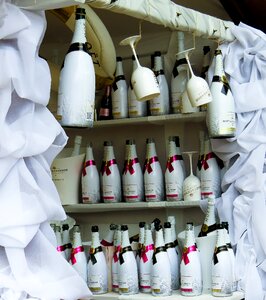 Bottles champagne glasses celebration