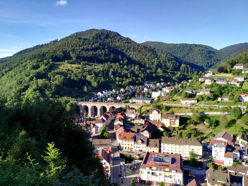 Hornberg railway bridge view from the castle hill
