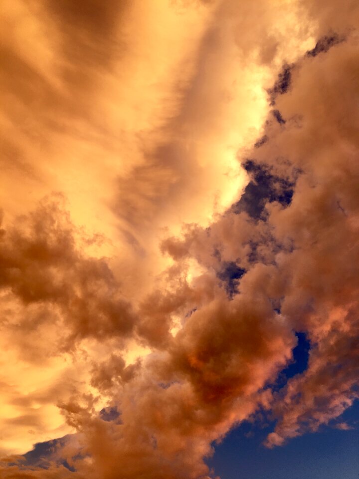 Evening rainy orange clouds