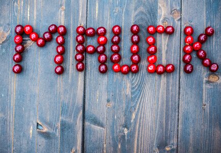 Letters wood fruits