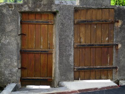 Wrought iron old gate old door photo