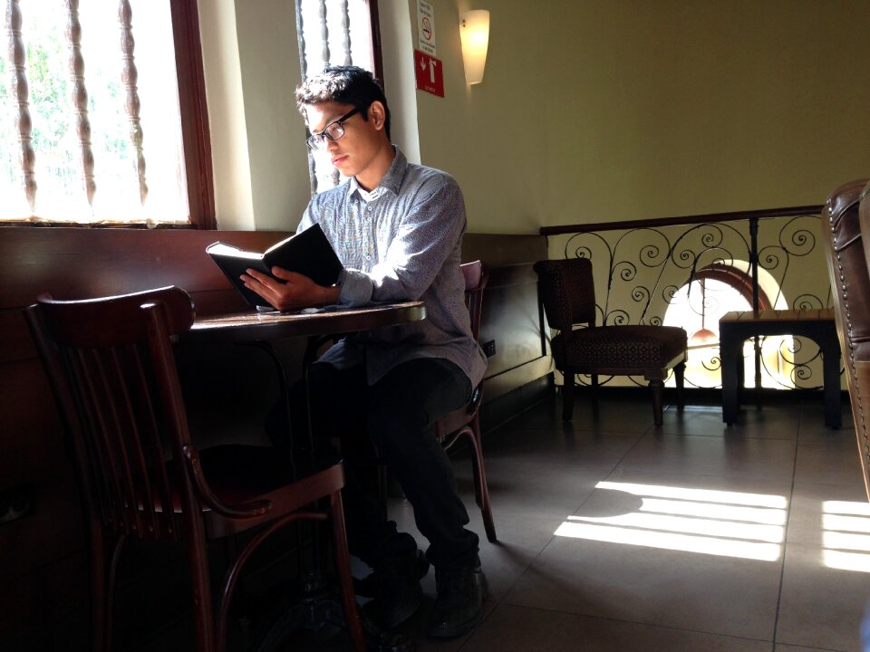 Student person reading