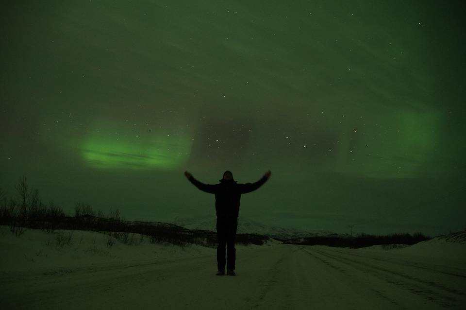 Aurora borealis under the northern lights poor