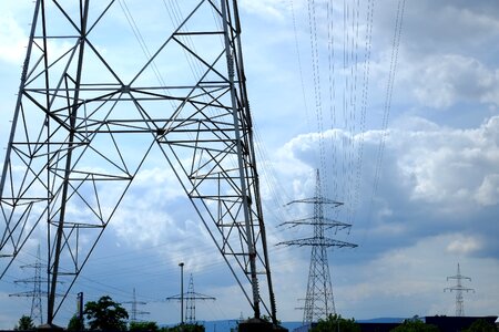 Electricity strommast power line photo