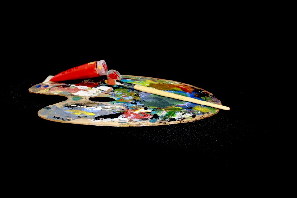 Artists painting color palette