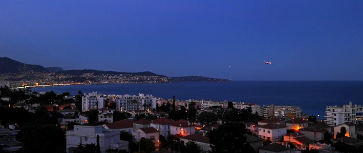 Landing street lighting twilight