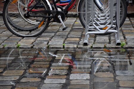 Puddle mirroring water