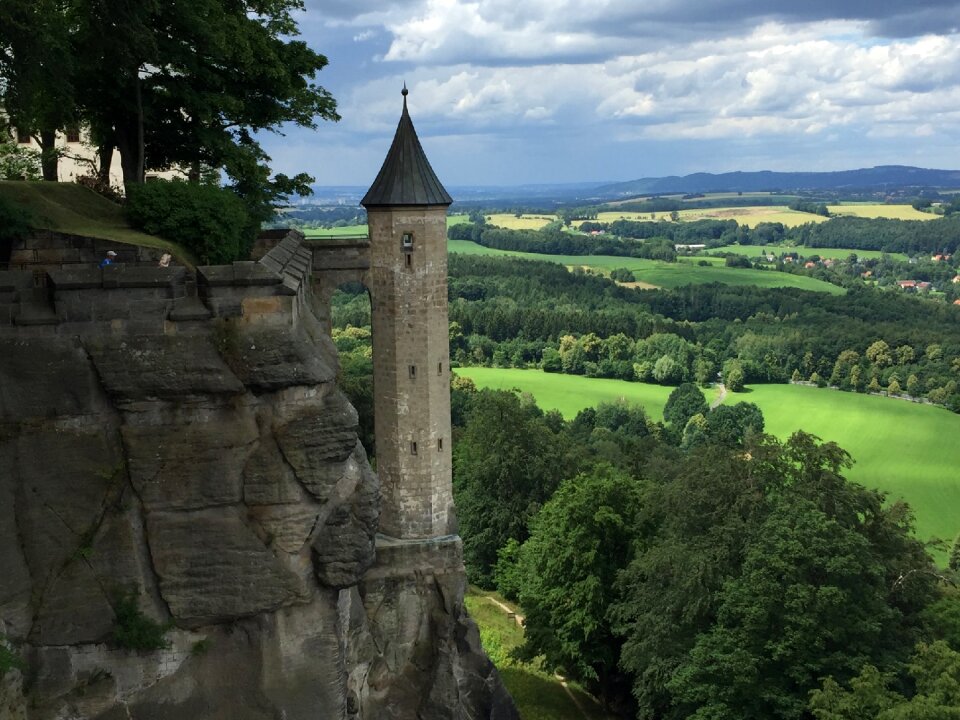 Tower elbe sandstone mountains landscape