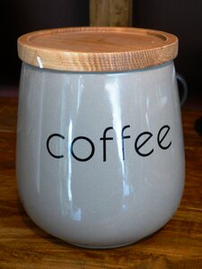 Jar of coffee ceramics tight photo