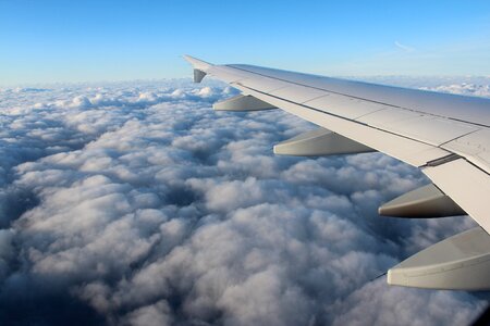 Sky clouds return flight photo