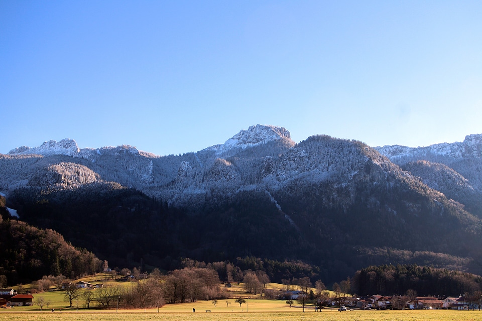 Kampenwand mountain peak snow