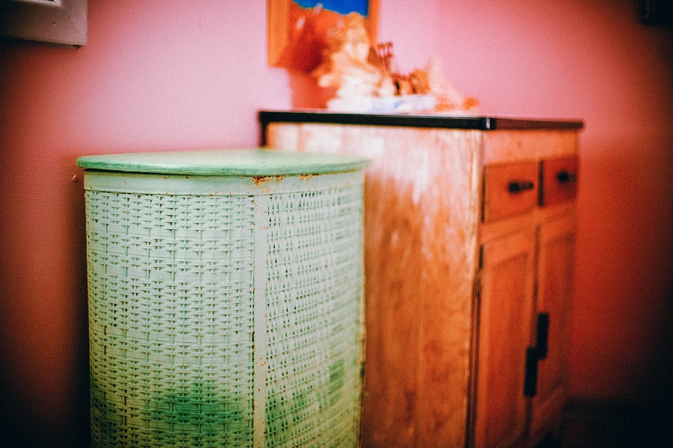 Laundry basket bathroom furniture