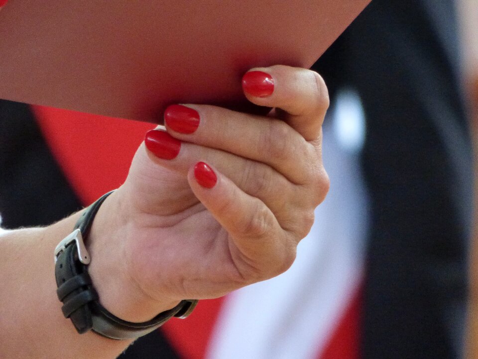 The hand manicure hands