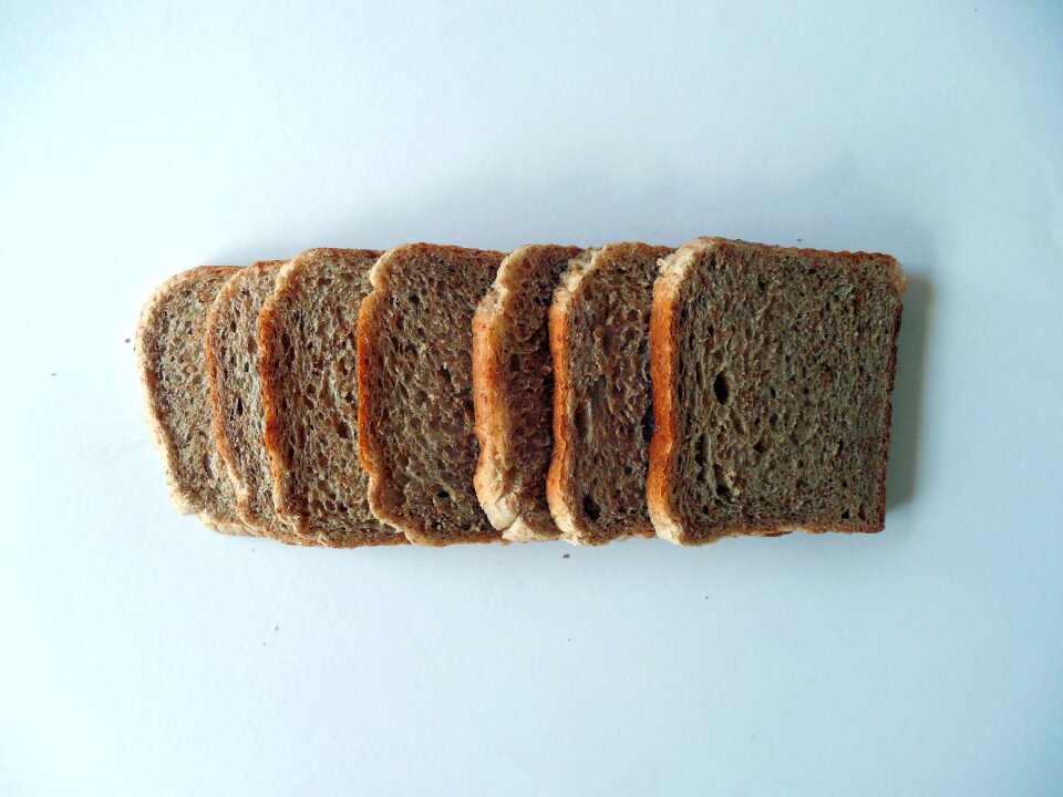 White bread slices of toast discs