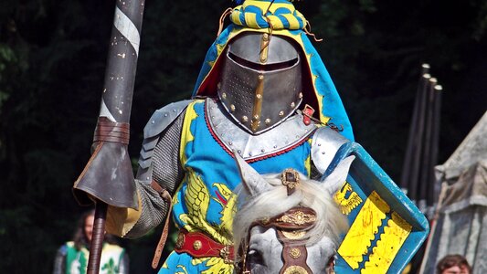 Knights joust armor horses photo