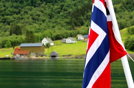 Large fjord village norway