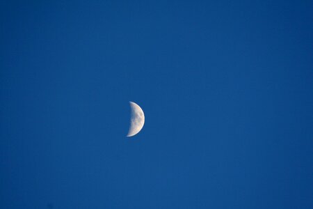 Evening sky half moon