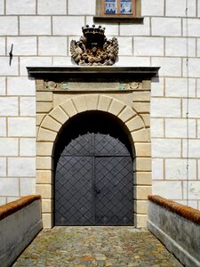 Banded doors history building