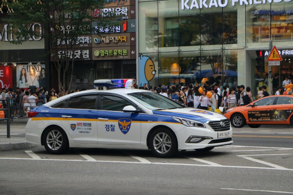Police car road duty